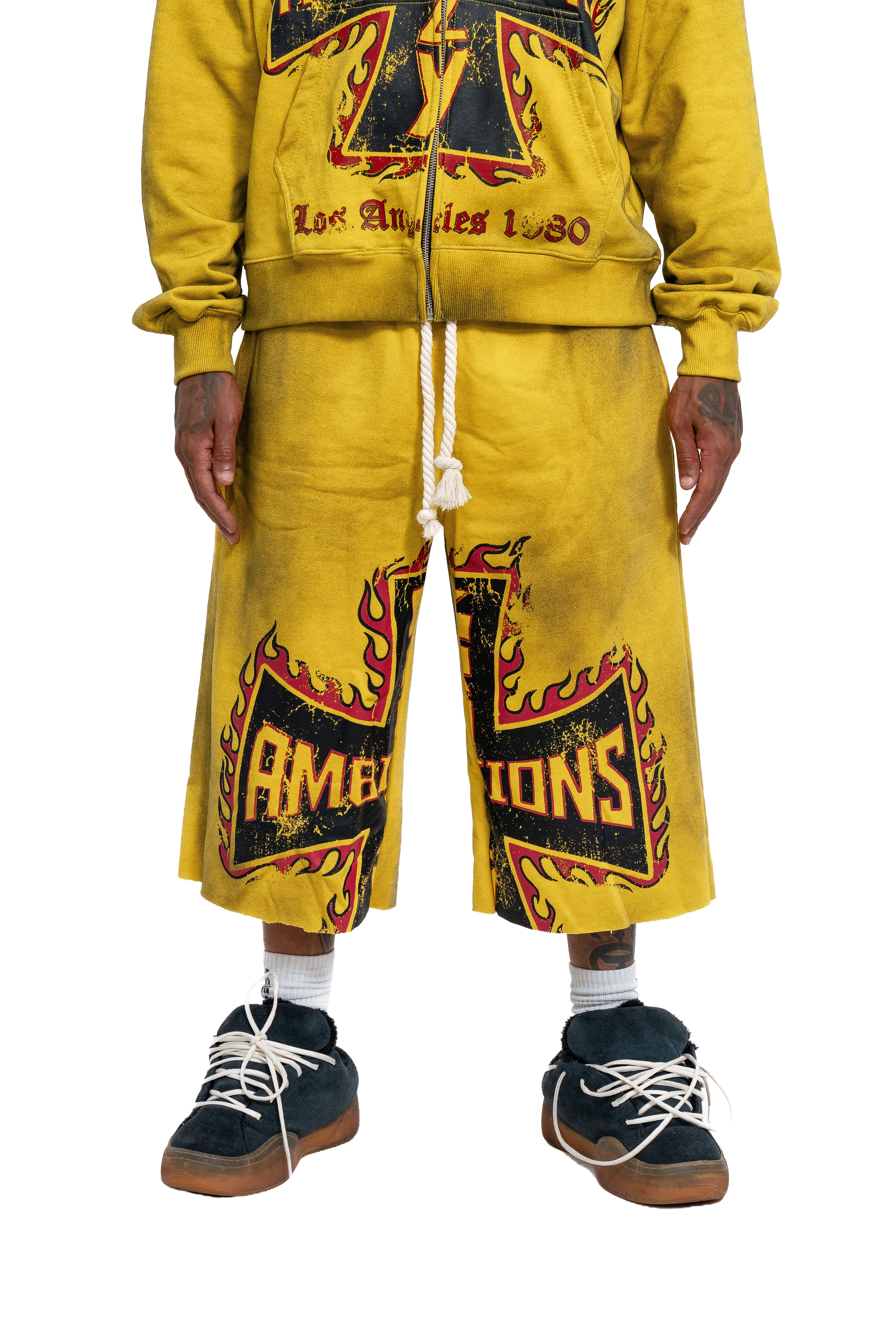Yellow Midnight Riders Jorts