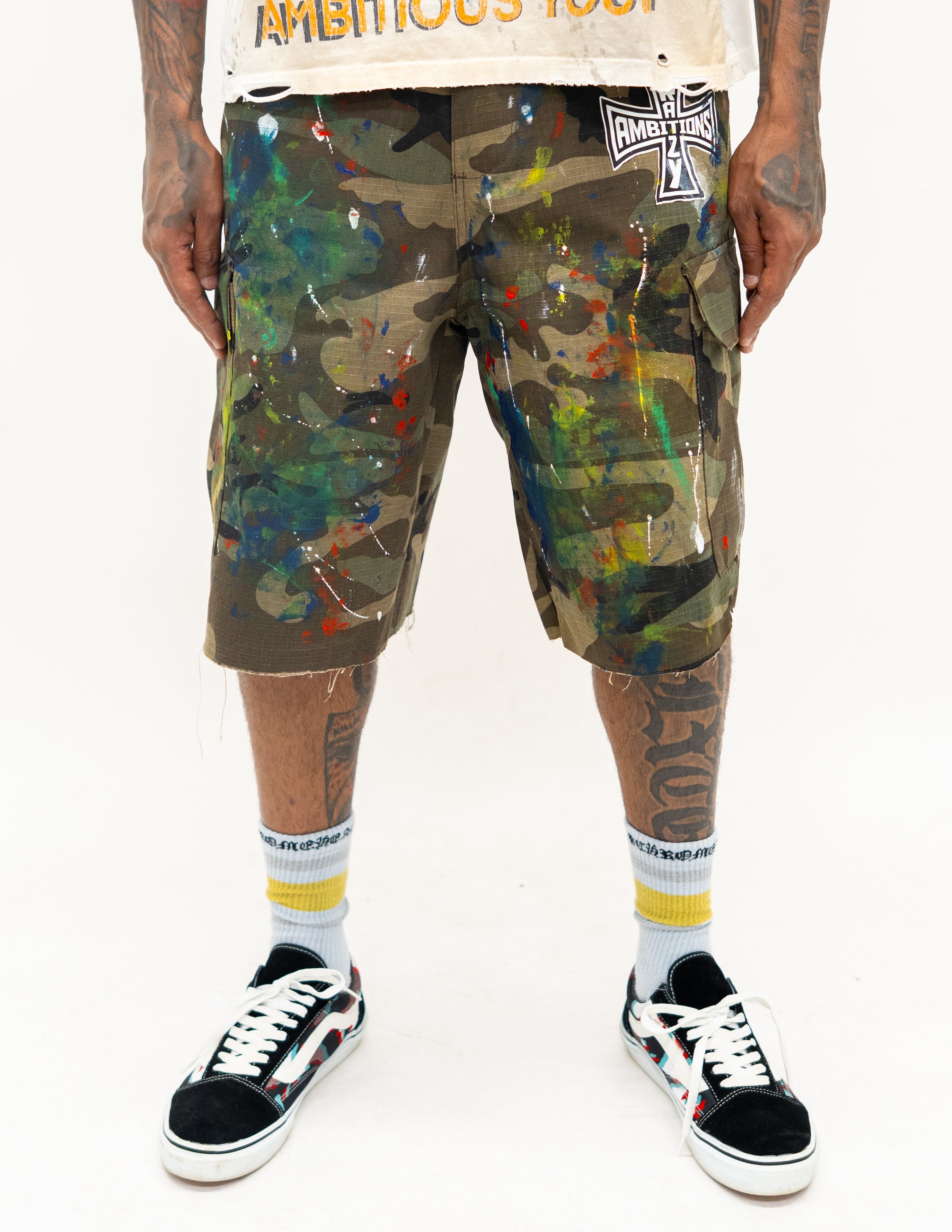 Painted Camo Shorts